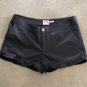 Betsy Johnson genuine leather shorts